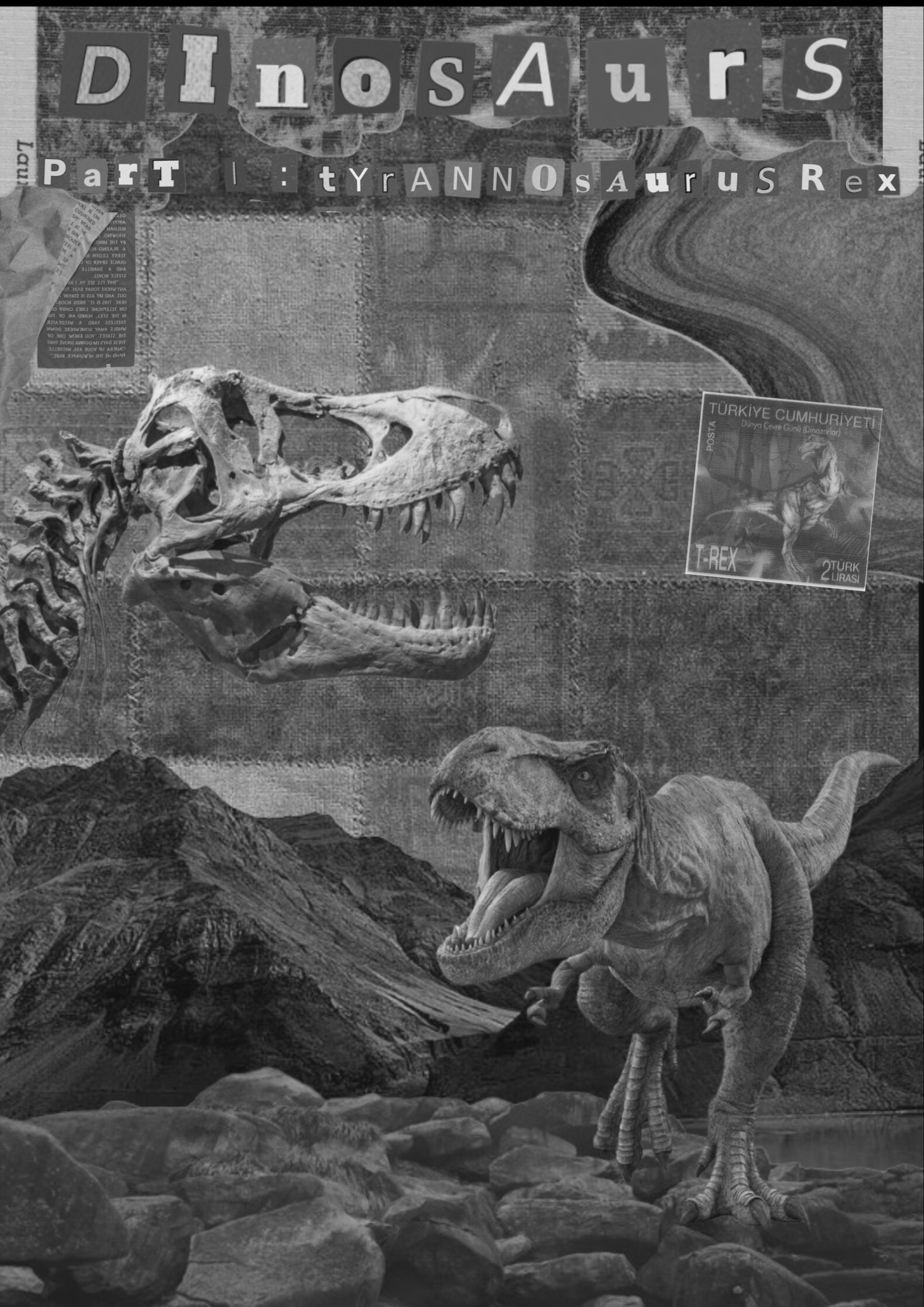 Zine Cover: Dinosaurs I (T-REX) BW
